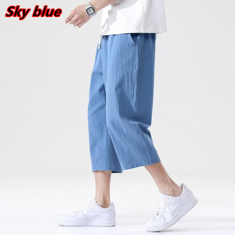 Pants Men Wild Loose Linen Pants Straight Trousers