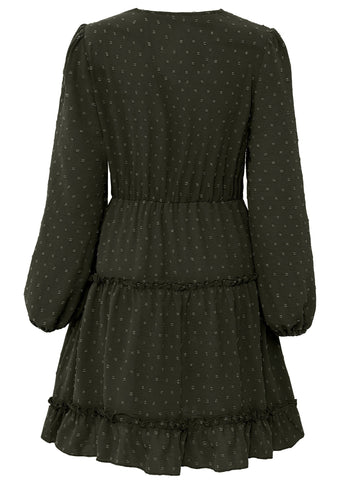 Women's Dresses V-Neck Waist Thin Jacquard Skirt