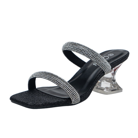 Women Sexy Clear High Heels Slippers sandals Slides Flip Flops