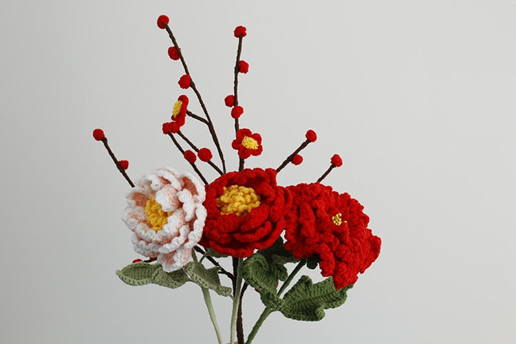 Flowers Wool Crochet Simulation Flower Sweet Hand Fake Flower Gift Crochet Goods