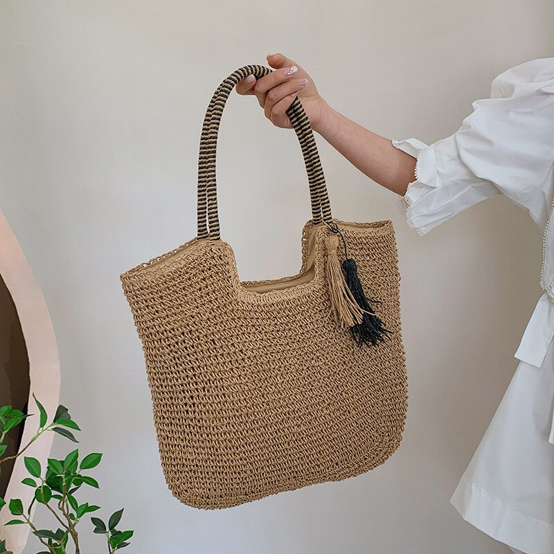 Crochet Shoulder Bag Casual Ethnic Style Women Handbags Simple Bag