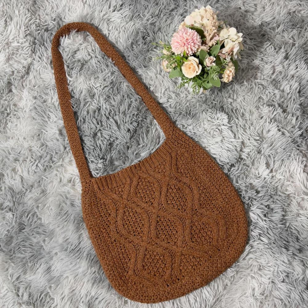 Women Knitting Shoulder Bag Crochet Lightweight Bag Tote Crossbody Bag