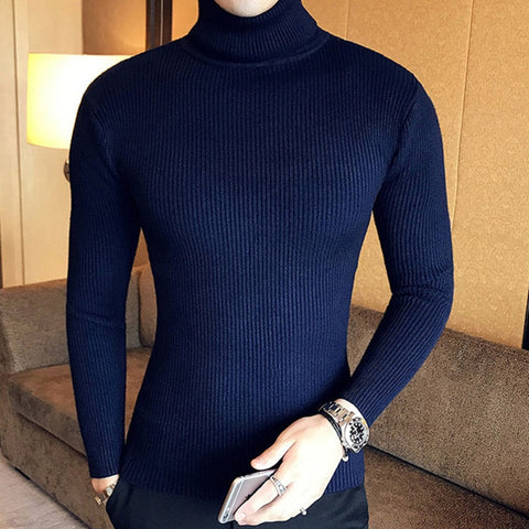 Men Turtleneck Sweaters and Pullovers Knitted Sweater Pullover Wool