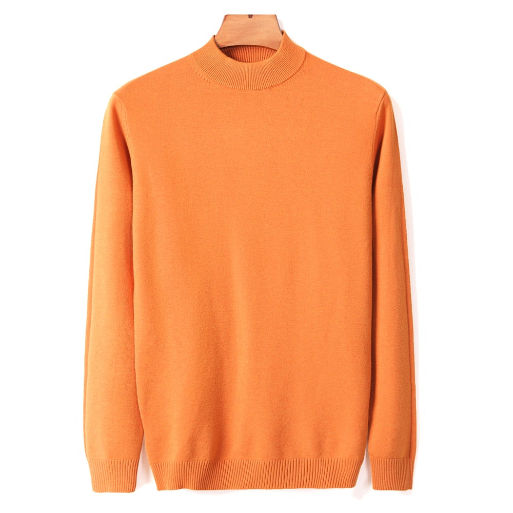 Men Turtleneck Pullover Sweater Fashion Thick and Warm Bottoming Shirt