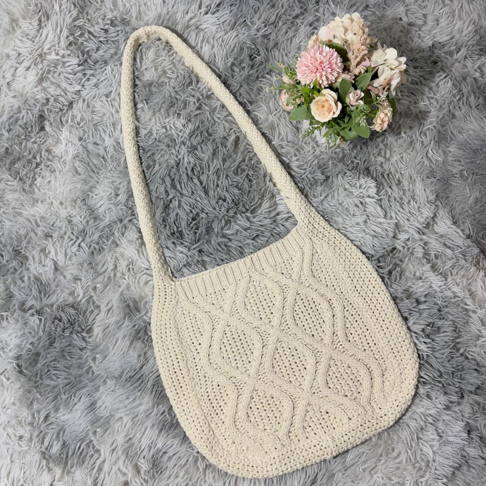 Women Knitting Shoulder Bag Crochet Lightweight Bag Tote Crossbody Bag