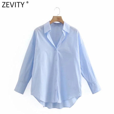 Simply Candy COlor Single Breasted Poplin Shirts Office Lady Long Sleeve Blouse