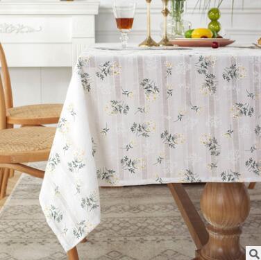 Cotton Linen Tablecloth Garden Style Small Yellow Lace Cloth Rectangular