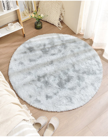 Round Long Hair Carpet Modern Mats Non-slip Fluffy Rugs