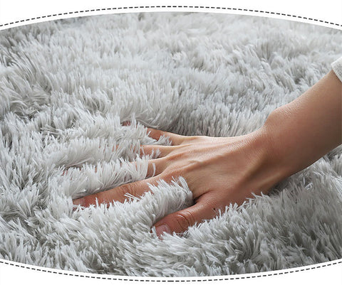 Round Long Hair Carpet Modern Mats Non-slip Fluffy Rugs