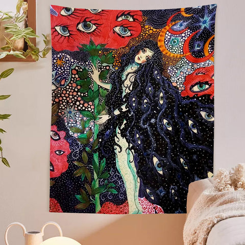 Tapestry Psychedelic Eyes Tapestry Plant Wall Hanging Hippie Wall Dormitory