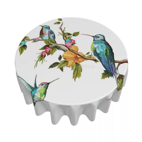 Round Tablecloth Humming Bird Table Cover